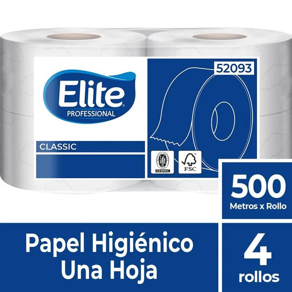 Pack de 4 rollos papel higiénico Elite 500 metros