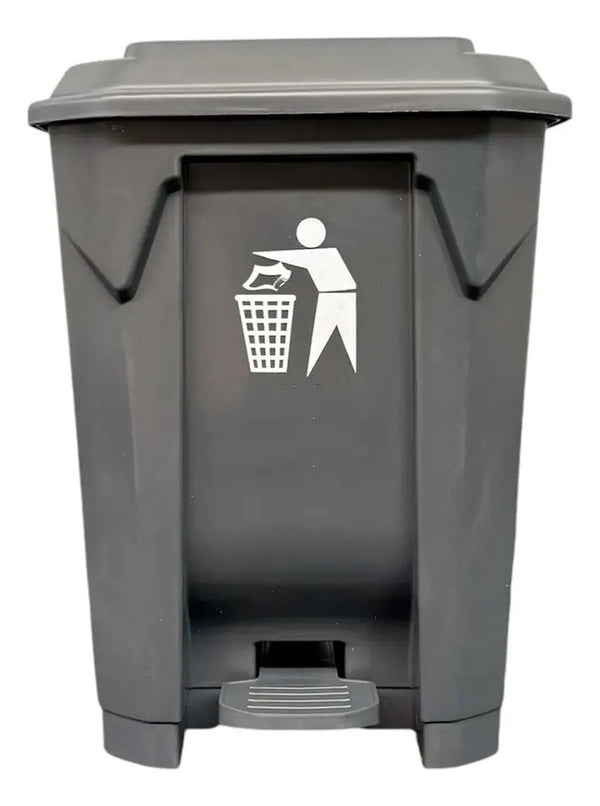 Contenedor Basurero Plastico 50Lt con Pedal y Tapa Negro