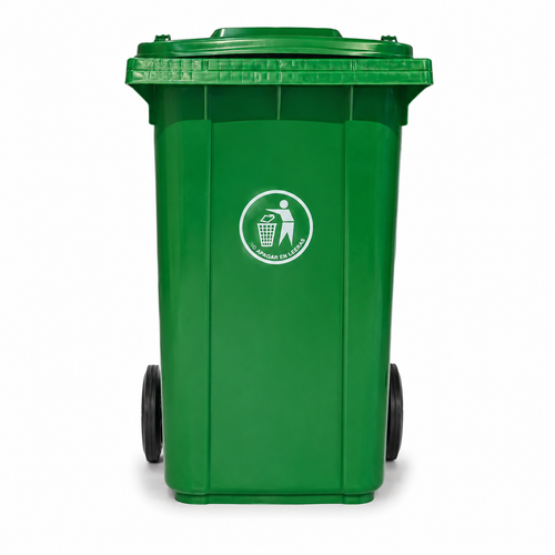 Basurero Industrial 360 Litros Con Ruedas | Verde Reforzado