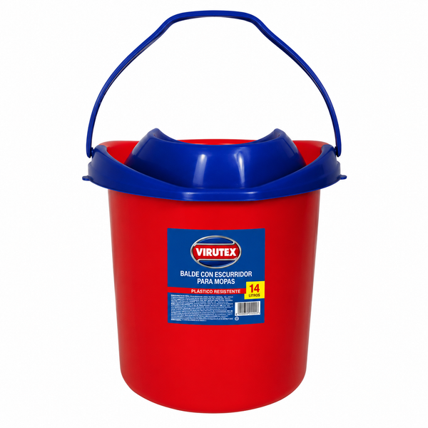 Balde Virutex 14 litros con escurridor integrado