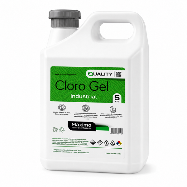 Cloro Gel Concentrado Industrial 5 Litros | Pack 20 Bidones