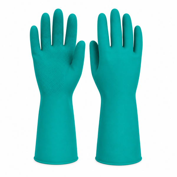 Guantes de Aseo Nitrilo Verde Pack 12 Pares | Alta Resistencia
