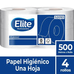 Pack de 4 rollos papel higiénico Elite 500 metros