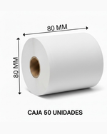 Rollos térmicos 80x80 caja 50 unidades para impresoras POS