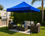 Toldo plegable azul fácil de transportar y almacenar