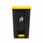 Contenedor Basurero Plastico 100Lt con Pedal y Tapa Negro/Amarillo