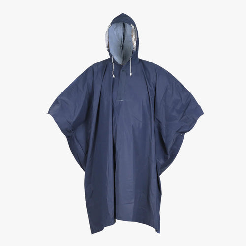 Capa Impermeable para Lluvia PVC Azul con Capucha