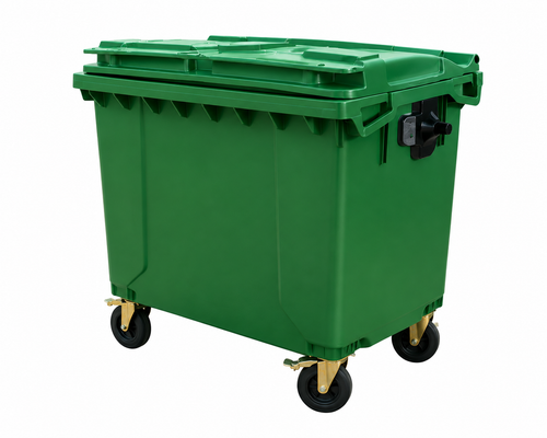 Basurero Industrial 660 Litros Con 4 Ruedas Verde Reforzado