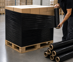 Caja de film stretch negro industrial para venta mayorista