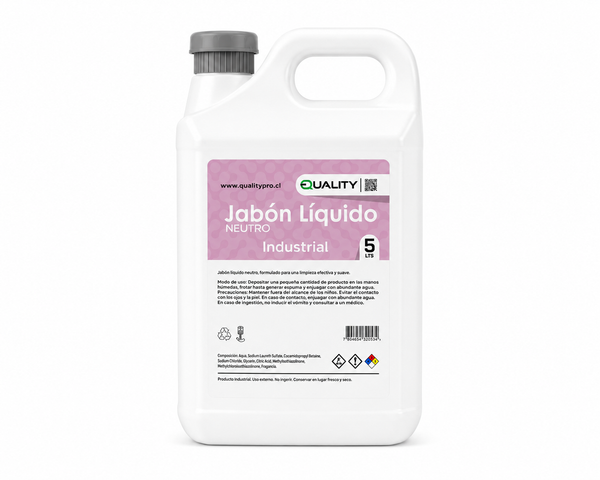 Jabón Líquido Neutro Industrial 5 Litros | Pack 20 Bidones